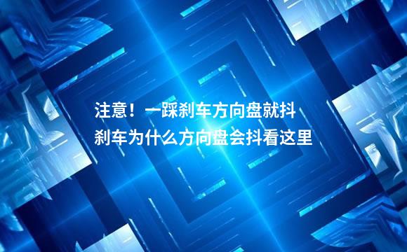 注意！一踩刹车方向盘就抖 刹车为什么方向盘会抖看这里